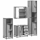 4 Piece Bathroom Furniture Set Grey Sonoma Engineered Wood 3301198