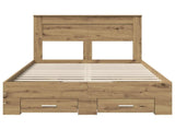Bed Frame with Drawer Artisan Oak 135 x 190 cm Engineered Wood 3410002