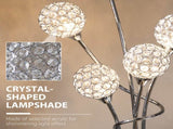 Crystal Floor Lamps for Living Room Bedroom with 5 Light, Modern Upright Standing Lamp, 34x25x156cm, T3398P329547