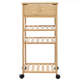 Kitchen Trolley with Wheels Natural 37 x 36 x 80 cm Bamboo 42028294