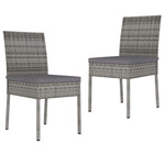 ZNTS 3 Piece Outdoor Dining Set with Cushions Poly Rattan Grey 3100401
