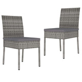 ZNTS 3 Piece Outdoor Dining Set with Cushions Poly Rattan Grey 3100401