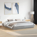 Bed Frame with LED without Mattress Grey Sonoma 200x200 cm 3209770