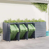 Wheelie Bin Storage for 5 Bins Light Grey 340 x 77.5 x 121.5 cm 3394751