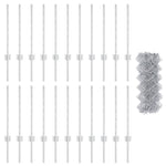 ZNTS Chain Link Fence with 22 U Posts Silver 0.6x25 m Steel 3336302