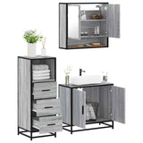 3 Piece Bathroom Furniture Set Grey Sonoma Engineered Wood 3301038