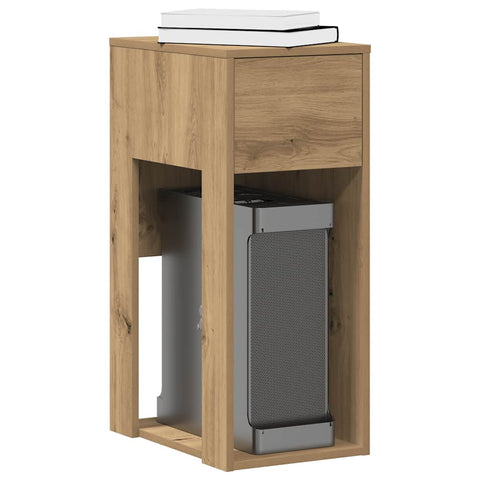 ZNTS Computer Tower Stand with Drawer Artisan Oak 30x44x74 cm 858739