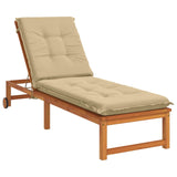 Sunlounger Cushion GEMERT 100% Polyester Beige 190 x 60 x 9 cm 947382
