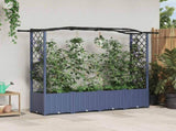 Raised Bed with Trellis and Roof Grey 204 x 40 x 141 cm PP 42032556