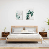 Wall-mounted Bedside Cabinets with LED Lights 2 pcs Smoked Oak 836835