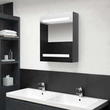 LED Bathroom Mirror Cabinet Shining Grey 50x14x60 cm 326483