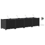 Garden Planter 4 pcs Black 160 x 40 x 37.5 cm PP 42002847