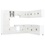 14 Piece Kitchen Cabinet Set "Porto" Gloss White Engineered Wood 3314993