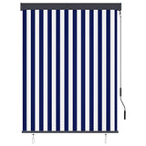 Outdoor Roller Blind 120x250 cm Blue and White 145961