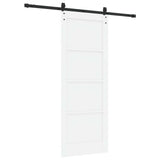 Sliding Door ORKDAL 78 x 202 cm Engineered Wood White and Black 3450225