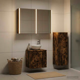 Bathroom Furniture Set 4 pcs Smoked Oak 3407427
