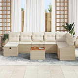 Garden Sofa Set with Cushion 9 pcs Beige Poly rattan 3360914