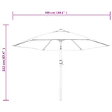Garden Parasol with Metal Pole Bordeaux Red 300 cm 313752