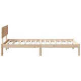 Bed Frame with Headboard Natural 75 x 190 cm Solid Pine Wood 872131