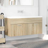 Sink cabinet with Storage with Door Sonoma Oak Engineered Wood 880437