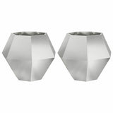 Planter 2 pcs Silver 75 x 75 x 60 cm Galvanised Steel 884049