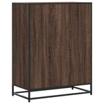 ZNTS Shoe Cabinet Brown Oak 75x38x97.5 cm Engineered Wood and Metal 3300879