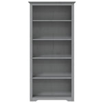 ZNTS Bookcase BODO Grey 80x38x180 cm Solid Wood Pine 5-Tier 355082