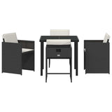 Garden Dining Set 5 pcs Black Poly Rattan 3380685