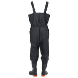 ZNTS Chest Waders with Boots and Belt Black Size 43 4017004