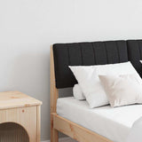 Upholstered Headboard Black 120 cm Solid Pine Wood 879241