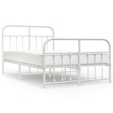 Bed Frame White Powder-Coated Steel 120x190 cm Bed Frame 352642
