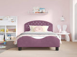 Children's Bed Frame with Headboard Purple 80 x 160 cm Velvet 42011110