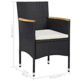 Garden Dining Set Black, Cream White 3095922