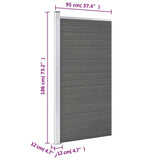 Fence Panel WPC 95x186 cm Grey 148978