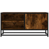 TV Cabinet Smoked Oak 80x34.5x40 cm Engineered Wood and Metal 848821