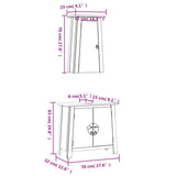 2 Piece Bathroom Furniture Set Solid Wood Pine 3223459