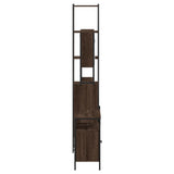 ZNTS 3 Piece Bathroom Furniture Set Brown Oak Engineered Wood 3214679
