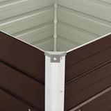 45712 Raised Garden Bed Brown 100x100x77 cm Galvanised Steel