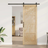 Sliding Door ORKDAL Natural and Black 83 x 232 cm 3445562