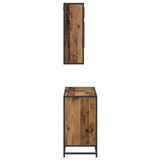 Bathroom Furniture Set with Door 2 pcs Old Wood Engineered Wood 3402506