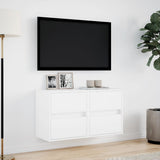 TV Wall Cabinets with LED Lights 2 pcs White 41x31x45 cm 852272