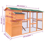 ZNTS Chicken Coop Wood 295x163x170 cm 170411