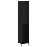 Highboard Black 34.5x34x180 cm Engineered Wood 3200322