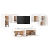 TV Cabinets 6 pcs White Solid Wood Pine 3100240