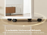 2-in-1 Full Length Mirror with Storage Shelves, Floor Mirror with 4 Wheels, Coat Rack, Hooks, White T3398P548078