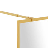 Walk-in Shower Wall with Clear ESG Glass Gold 90x195 cm 154945