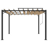 Gazebo with Louvered Roof 3x3 m Taupe Fabric and Aluminium 313925