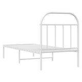 Metal Bed Frame without Mattress with Headboard White 75x190cm 353674