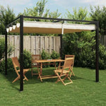 ZNTS Garden Gazebo with Retractable Roof Cream 3x3 m Steel 4003960