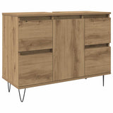 Bathroom Cabinet Artisan Oak 80x33x60 cm Engineered Wood 857236